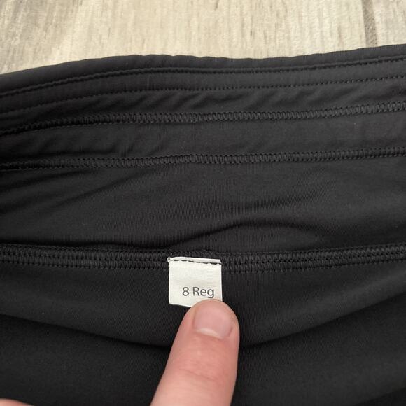 Lululemon Skirt Womens Sz 8 Black Pace Rival Pleated Back Running Skort Zip - Picture 3 of 11